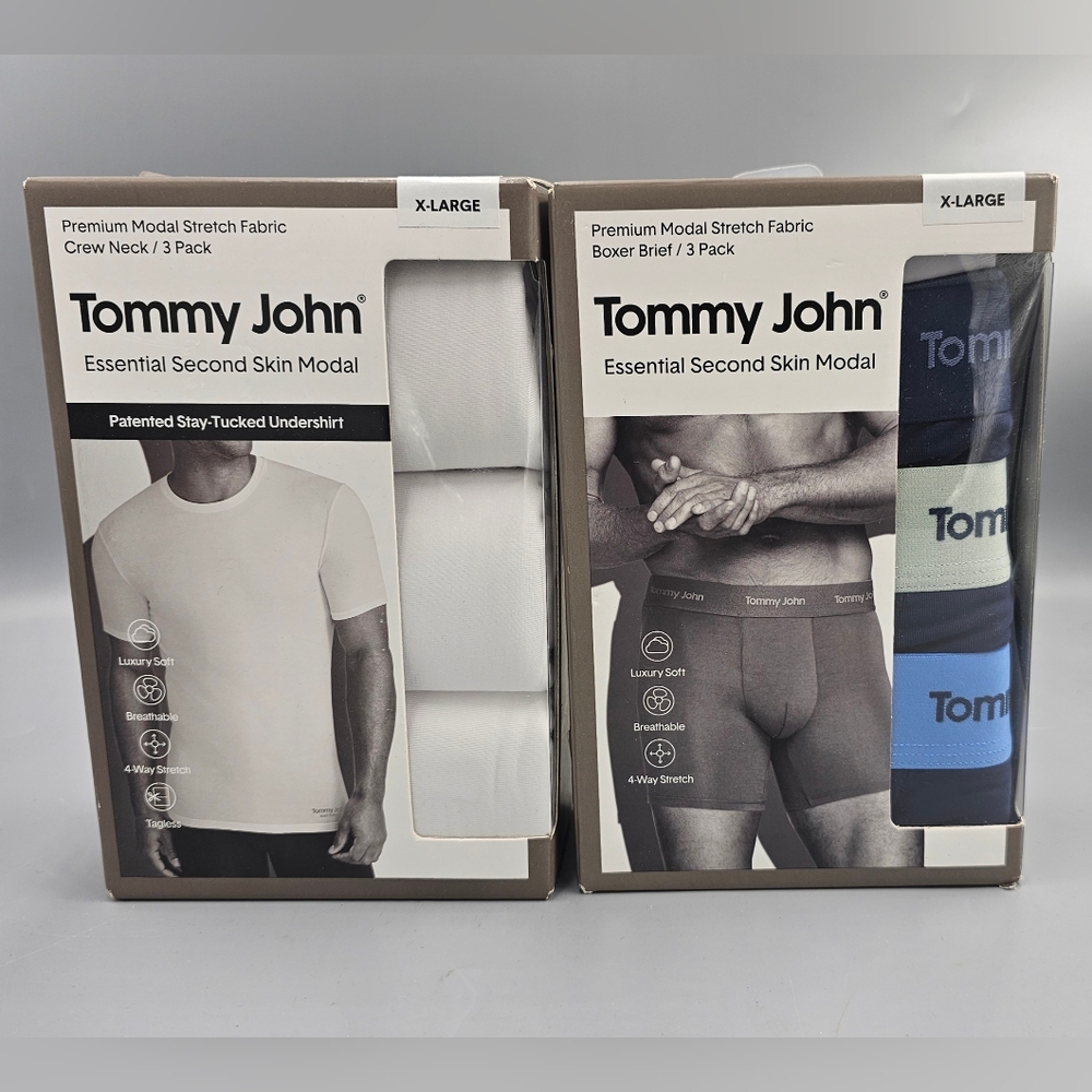 Tommy John Essential Second Skin 3 Pack Boxer Briefs And 3 Pack Crewneck T Shirt